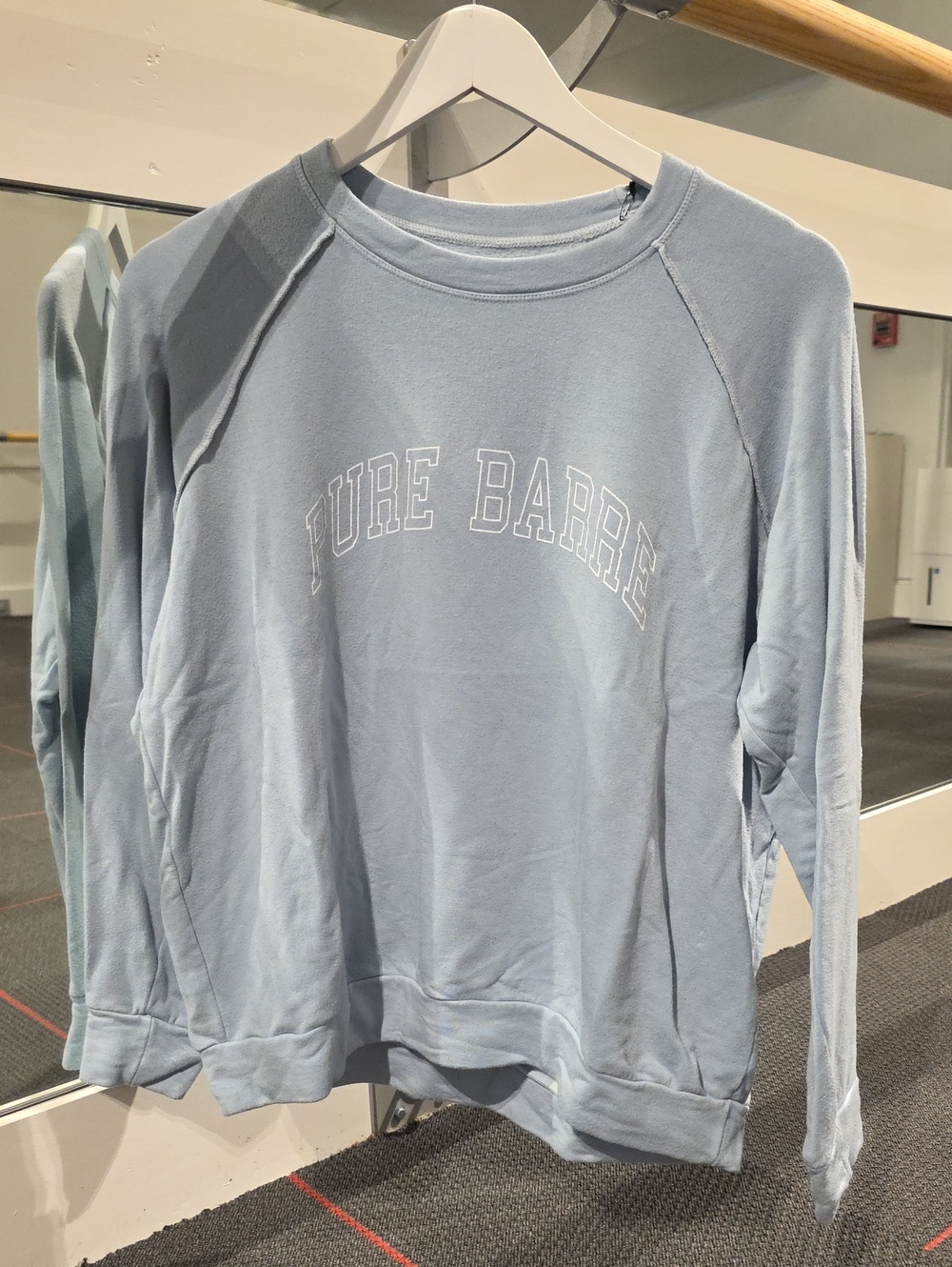 NWT Pure Barre x good hYOUman Marybeth Raglan Pullover - Powder Blue